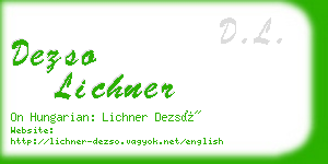 dezso lichner business card